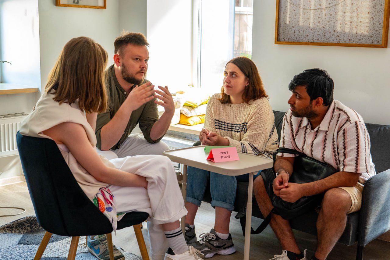 Small group discussion during a workshop