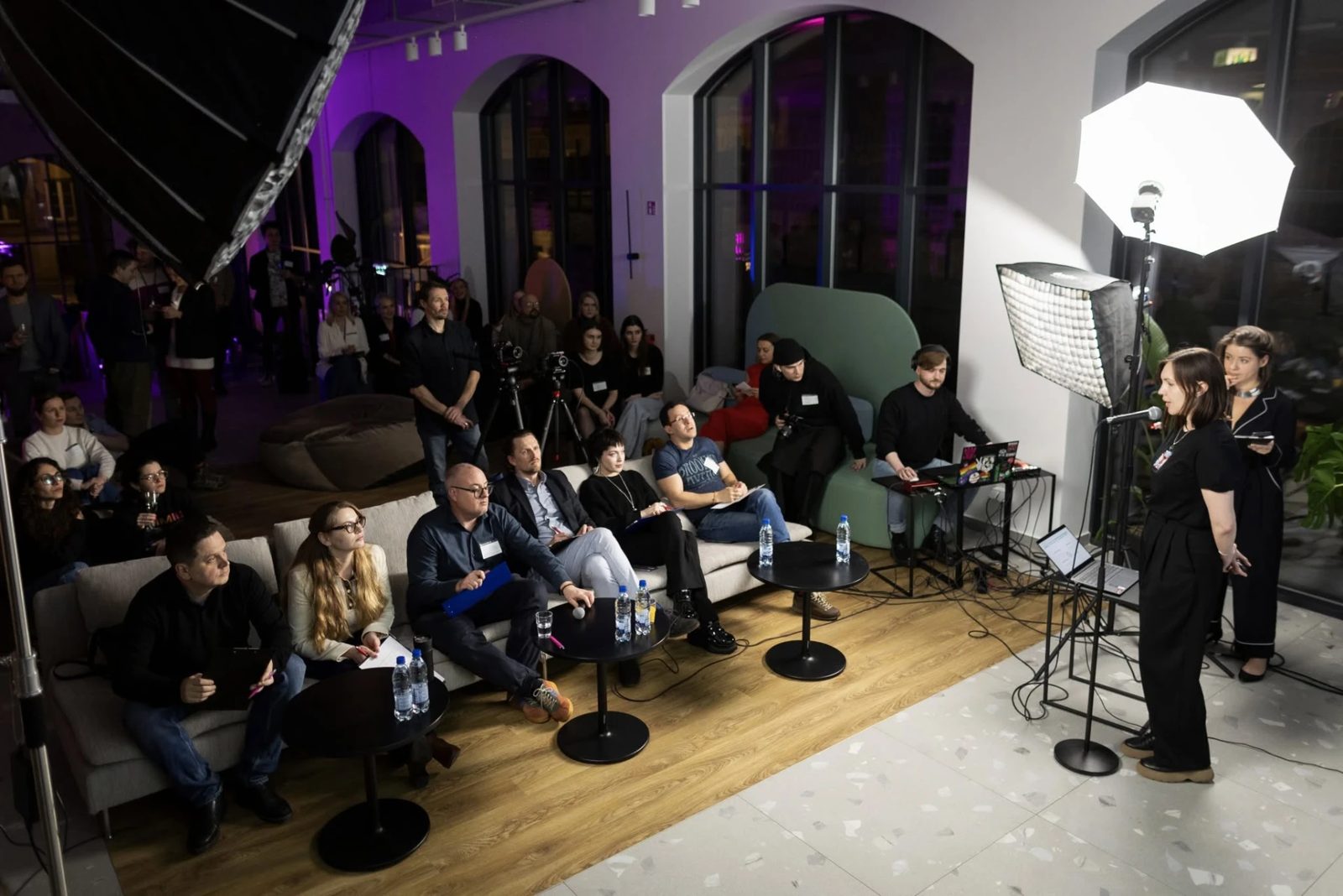 Audience and film crew during a CreateCulture Lab pitching session