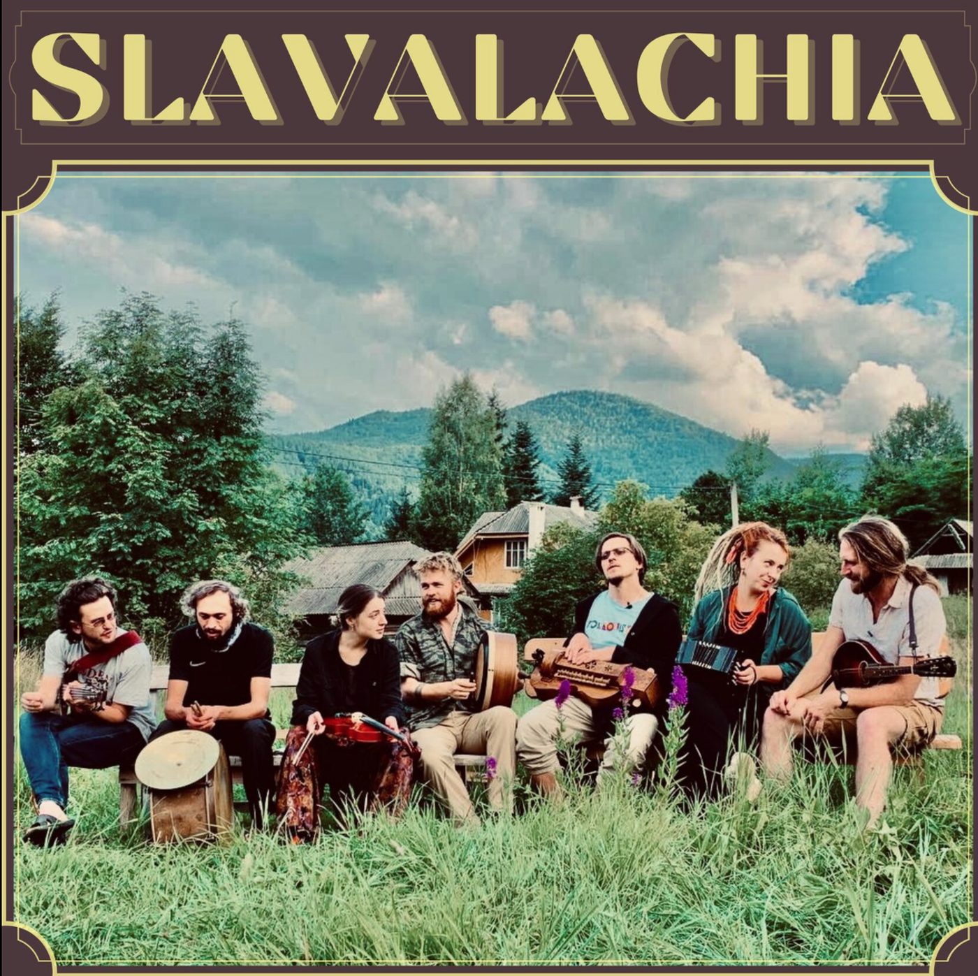 Slavalachia album cover with folk musicians in the Carpathian mountains